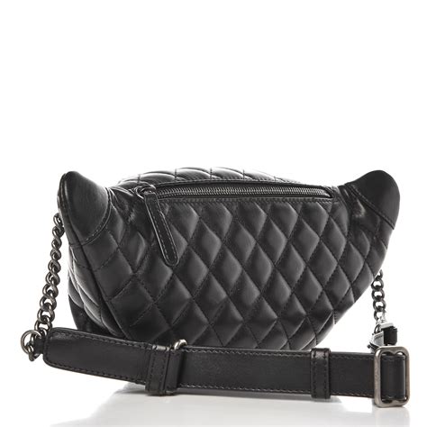 chanel lambskin quilted banane waist bag